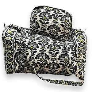NWOT SET Vera Bradley 2 piece DUFFLE BAG + makeup bag zipper FANFARE FIRM‎ @ $64